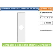 Cover Copri Presa TV Femmina Compatibile Bticino Living Now Bianco
