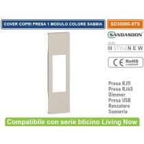 Cover Copritasto per Suoneria / rj11 / rj45 Compatibile Bticino Living Now Sabbia