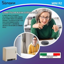 2PZ Sonoff R2 Mini Wifi Smart Home compatibile con Google, Alexa – per Automazioni Interruttori e Pulsante, Deviatore