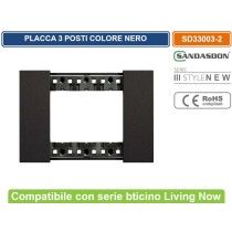 Placca 2M Bticino Living Now Compatibile Nero