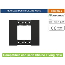 Placca 3M Bticino Living Now Compatibile Nero