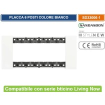 Placca 4M Bticino Living Now Compatibile Nero