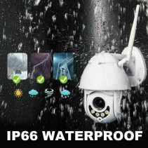 Telecamera IP Per Esterno PTZ Full HD 1080p Wireless Visione Notturna Audio IN/OUT Per Videosorveglianza, Allarme Movimento