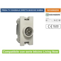 Presa TV Connettore Maschio Bticino Living Now Compatibile Sabbia