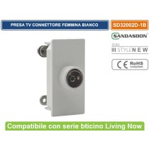Presa TV Connettore Femmina Bticino Living Now Compatibile Bianco